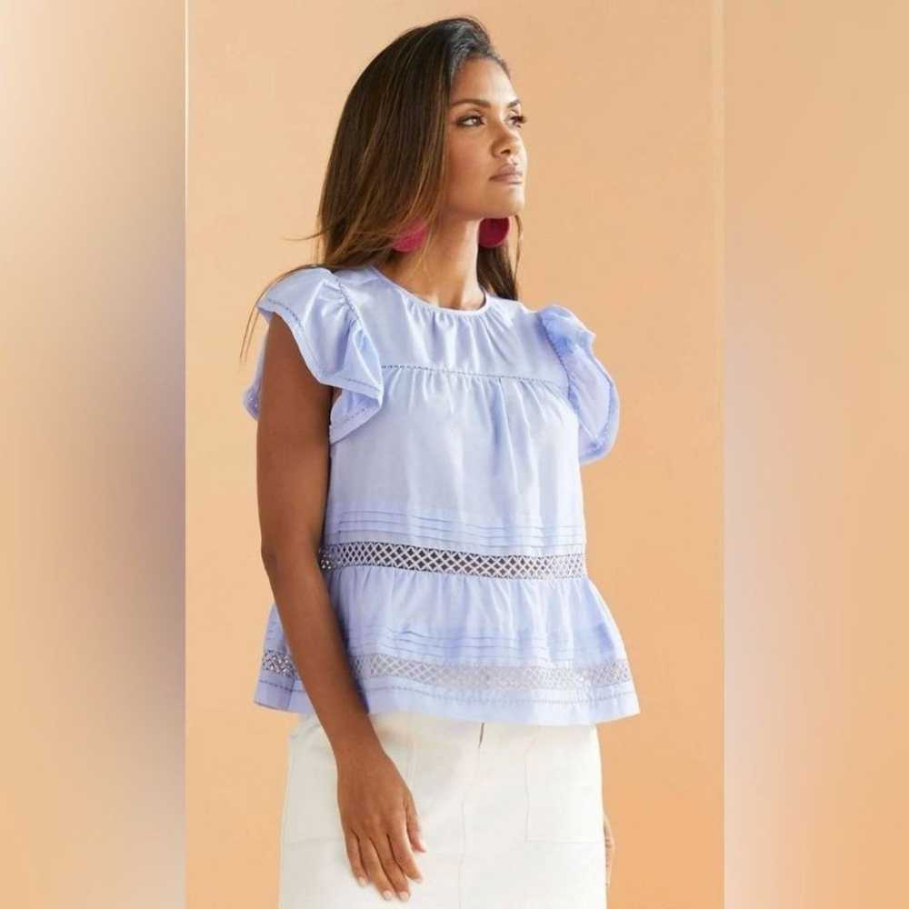 Marie Oliver Pennie Top Periwinkle Light Blue Pur… - image 3