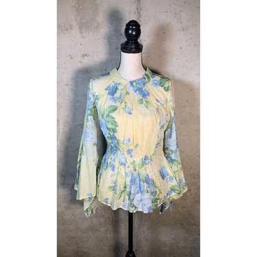 Alice McCall Yellow Floral Blouse Sz.0 - image 1