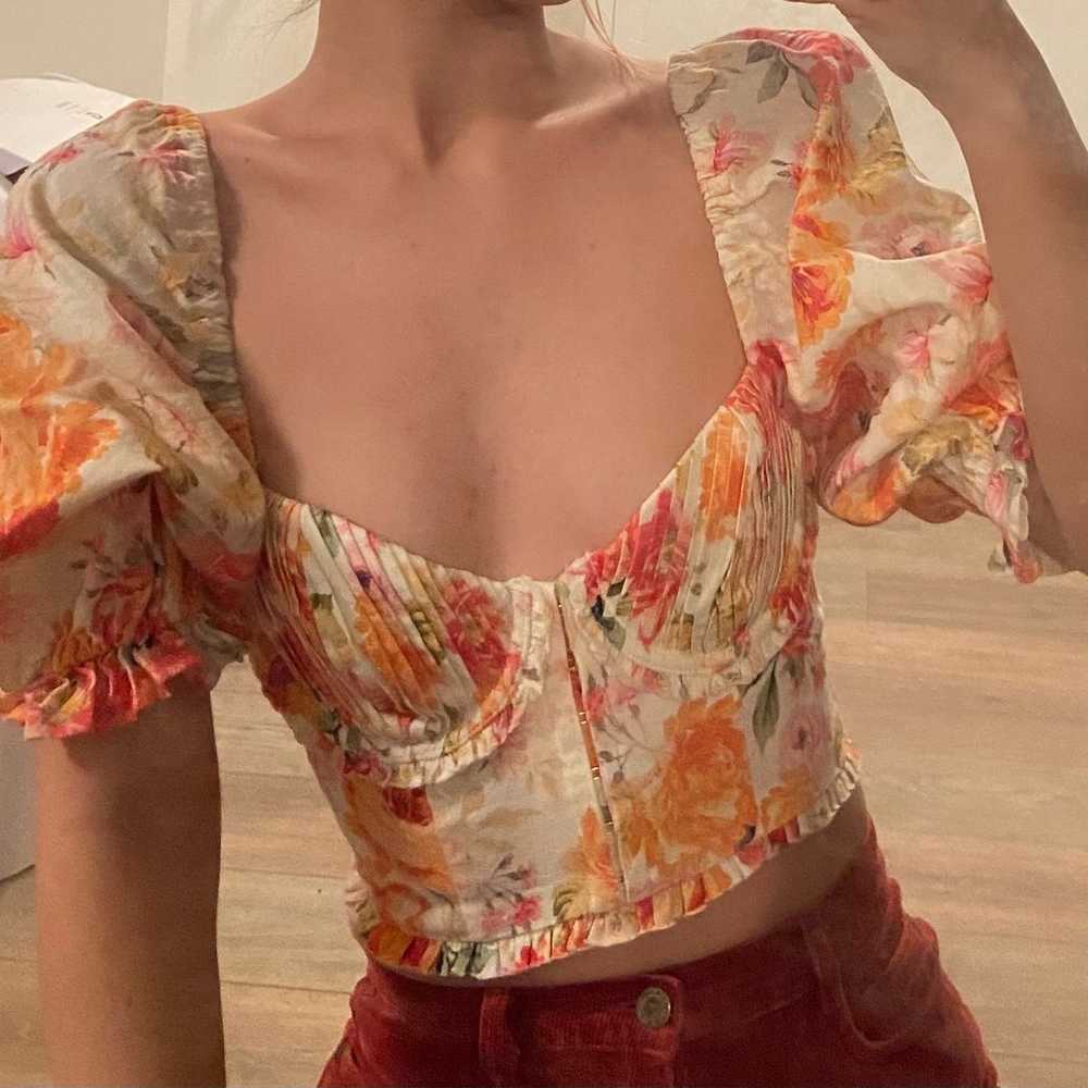 For Love and Lemons Peony Floral Top - image 3