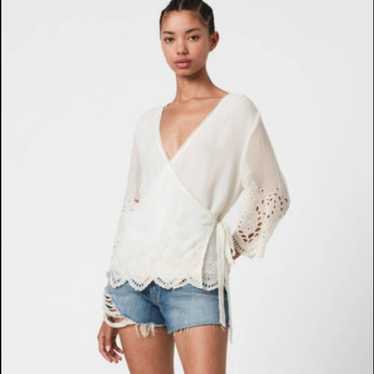 All Saints Zariah Eyelet Embroidered Top