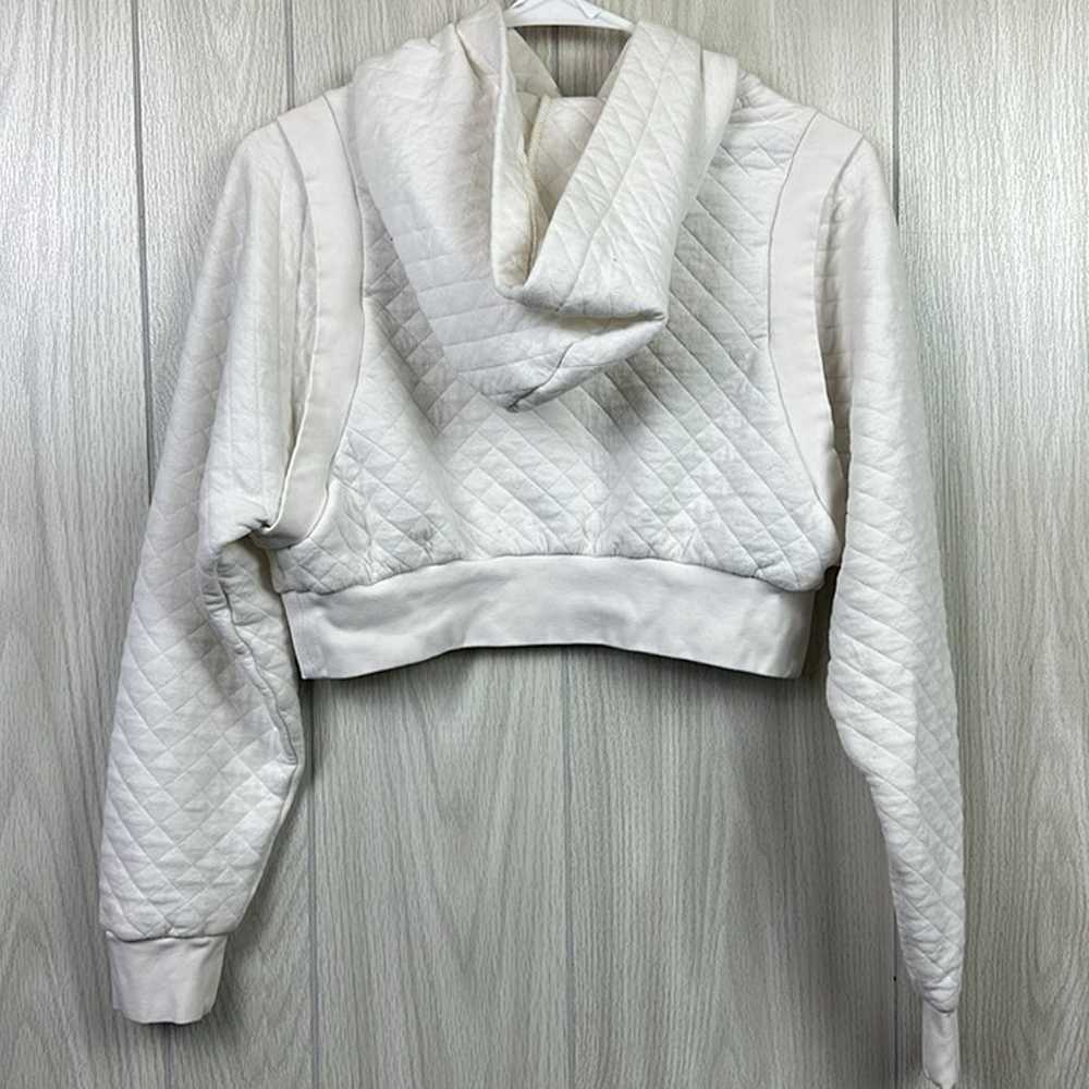 Alo Womens Quilted Arena Hoodie XS White Cropped … - image 6