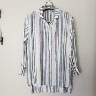 CP Shades Linen Top XS oversize striped tunic - image 1