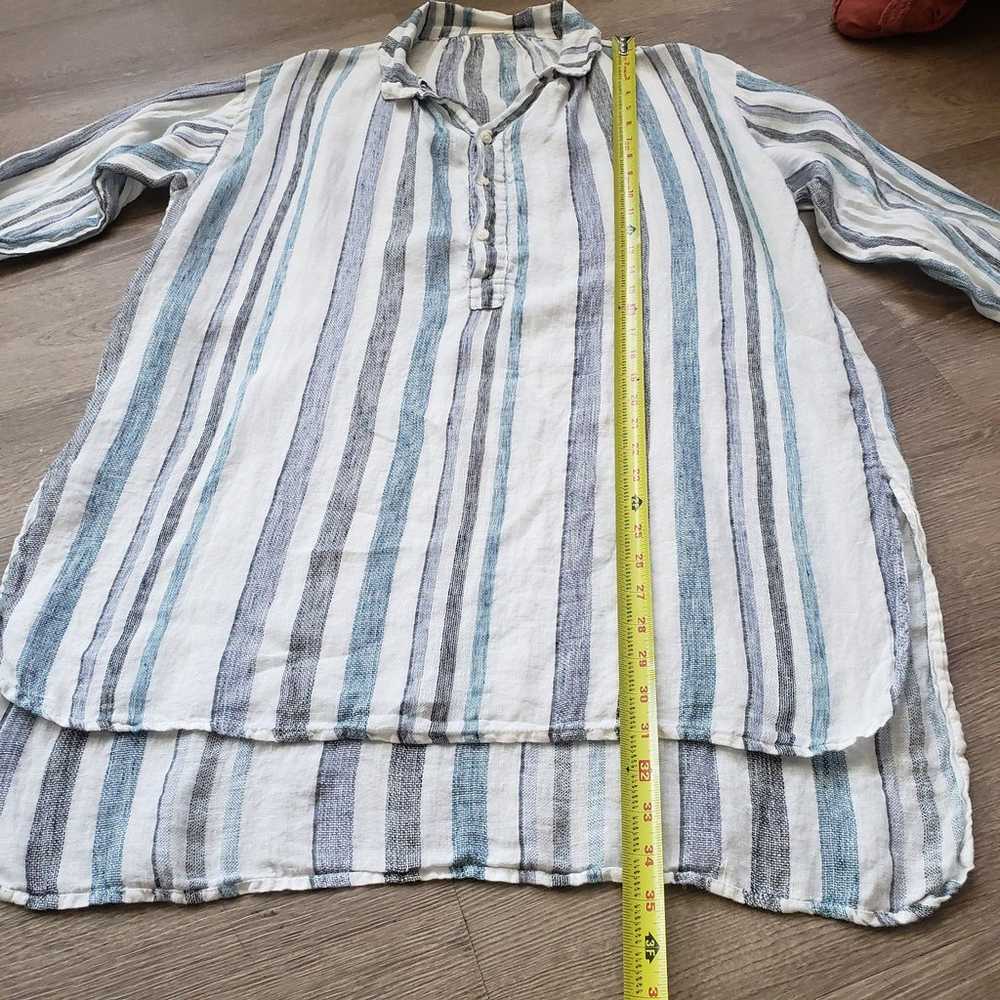 CP Shades Petra Striped Linen Tunic Top Hi-Low OV… - image 6