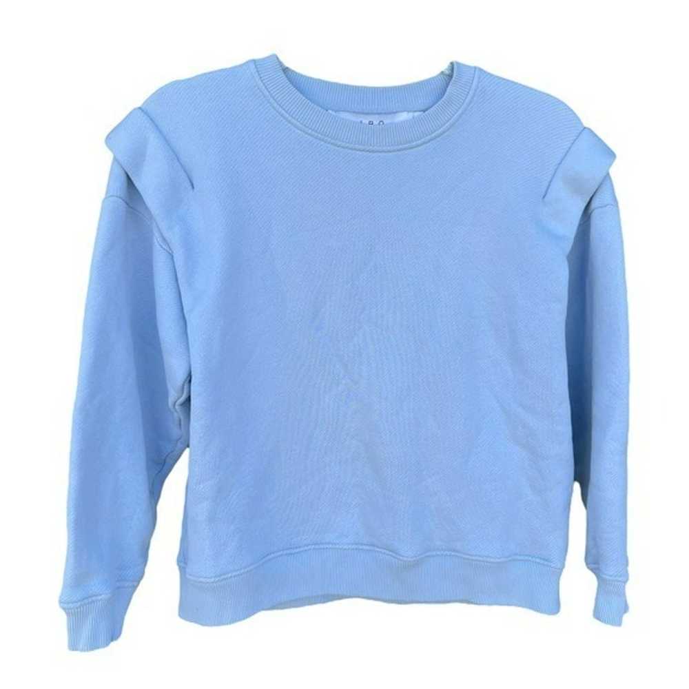 IRO Lusse Pleated Shoulder Sweatshirt Blue Ciel C… - image 1