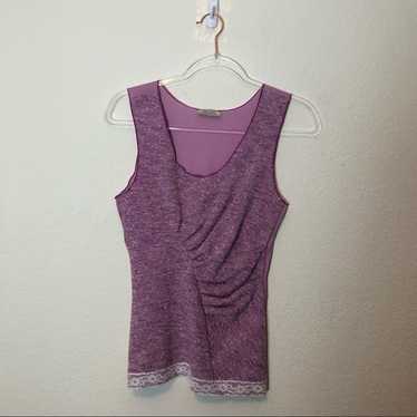 Nina Ricci Sleeveless Blouse Gathered Tweed & Sil… - image 1