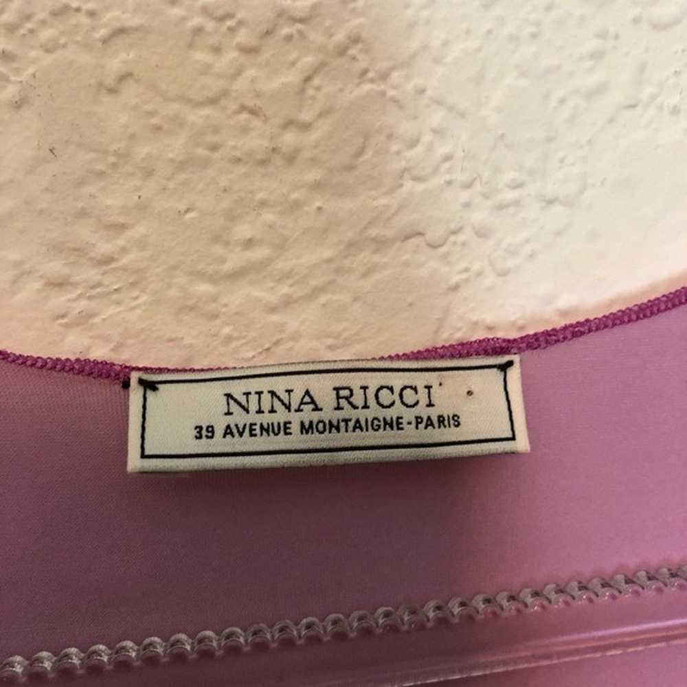 Nina Ricci Sleeveless Blouse Gathered Tweed & Sil… - image 4