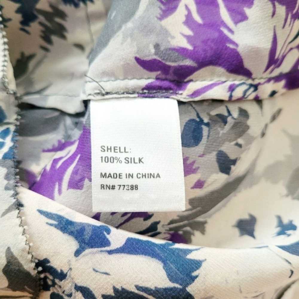 Eliot Sheer Silk Floral Ruffle Racerback Tank Sz … - image 5