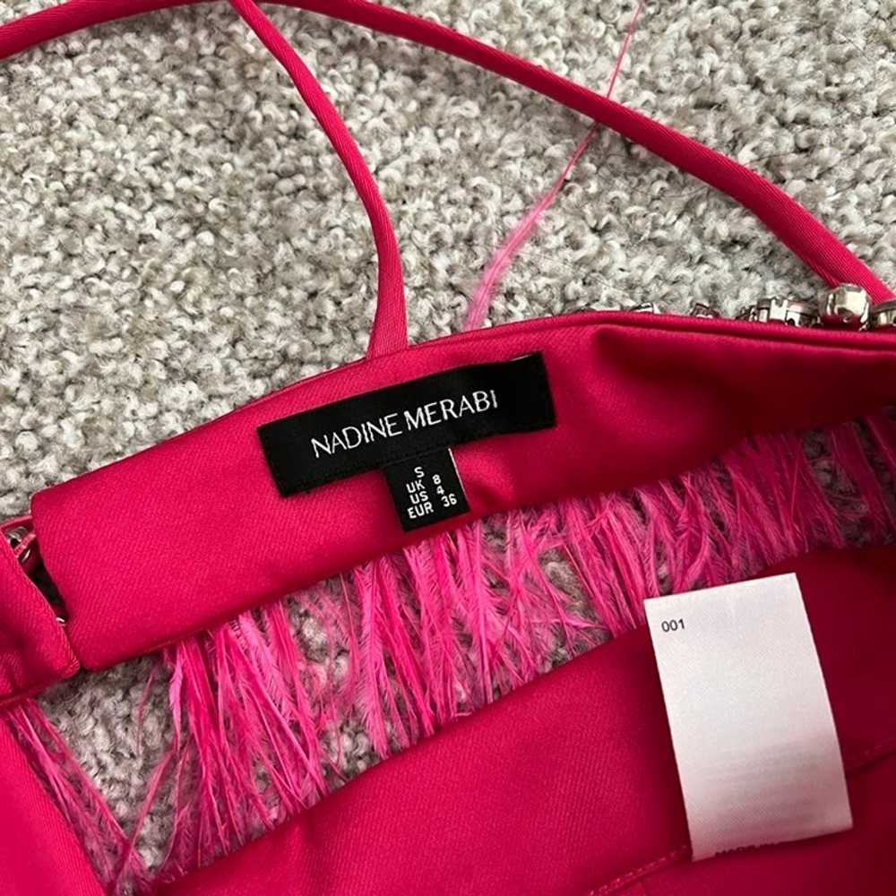 Nadine Merabi Davina Hot Pink Fringe Embellished … - image 4