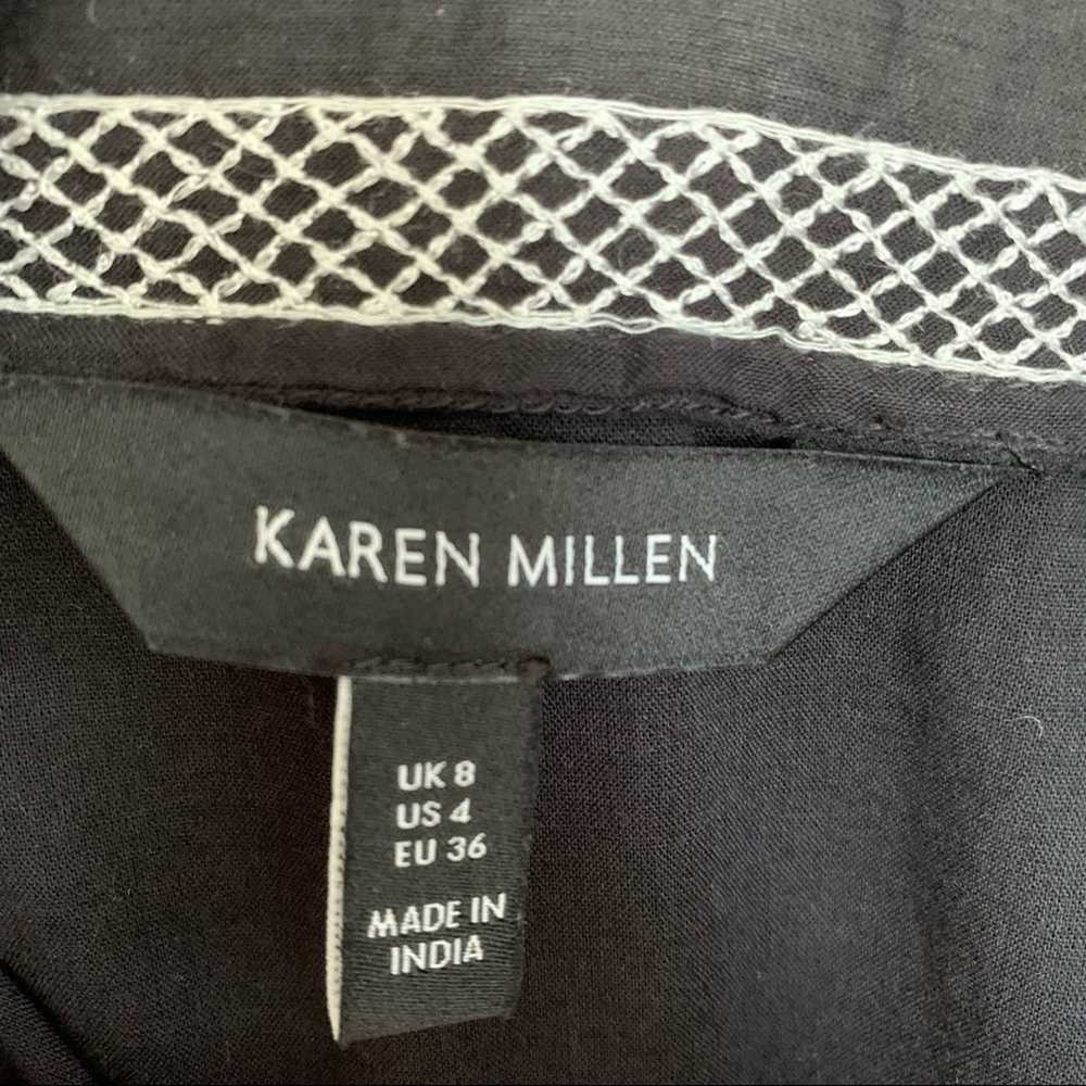 Karen Millen Black Embroidered Cold Shoulder Top - image 5