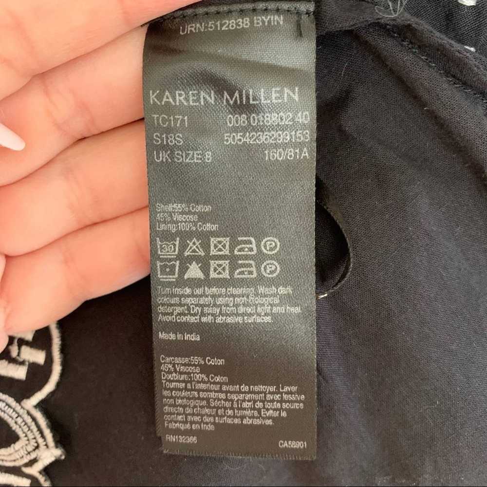 Karen Millen Black Embroidered Cold Shoulder Top - image 6