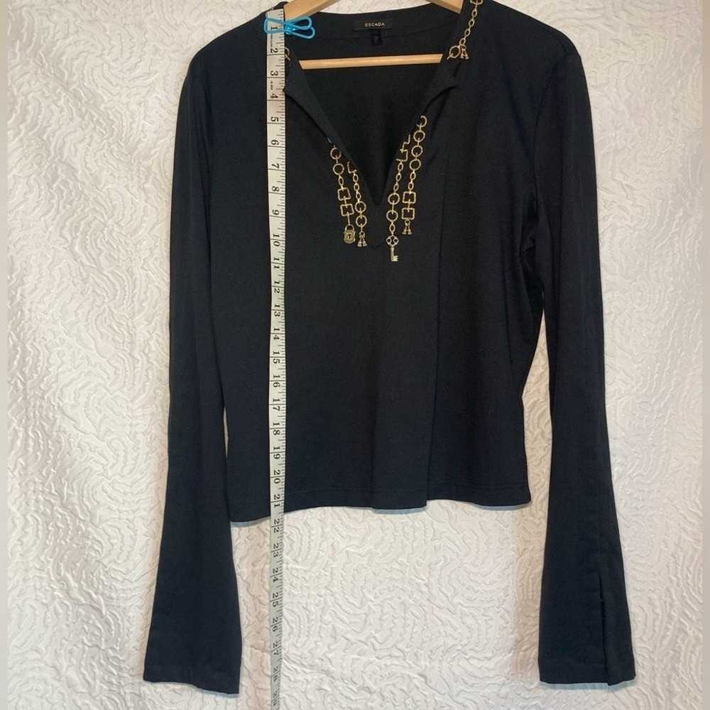 ESCADA Vintage Shirt Women Black Long Sleeve Top … - image 11