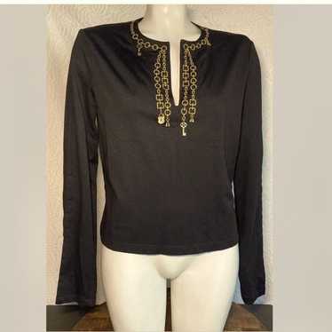 ESCADA Vintage Shirt Women Black Long Sleeve Top … - image 1