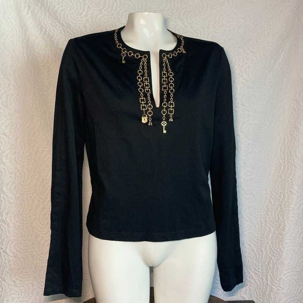 ESCADA Vintage Shirt Women Black Long Sleeve Top … - image 4