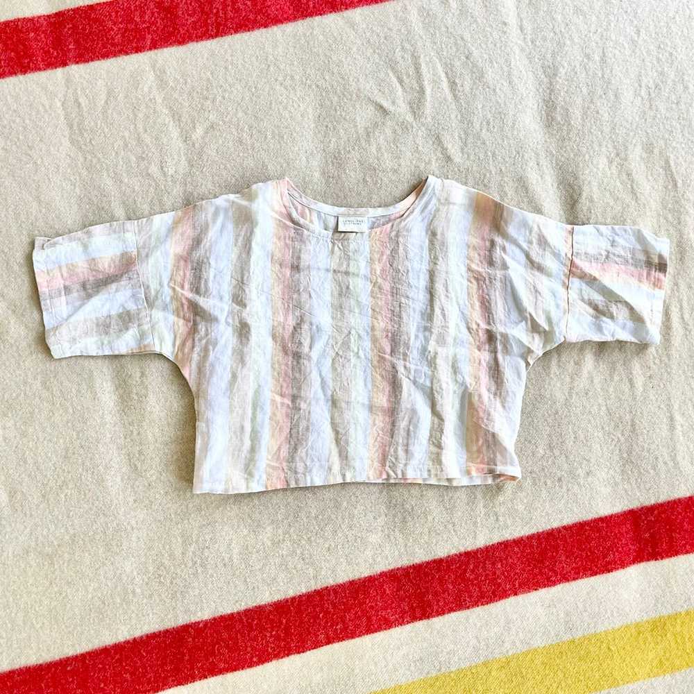 Conscious clothing linen top in desert stripe - image 2