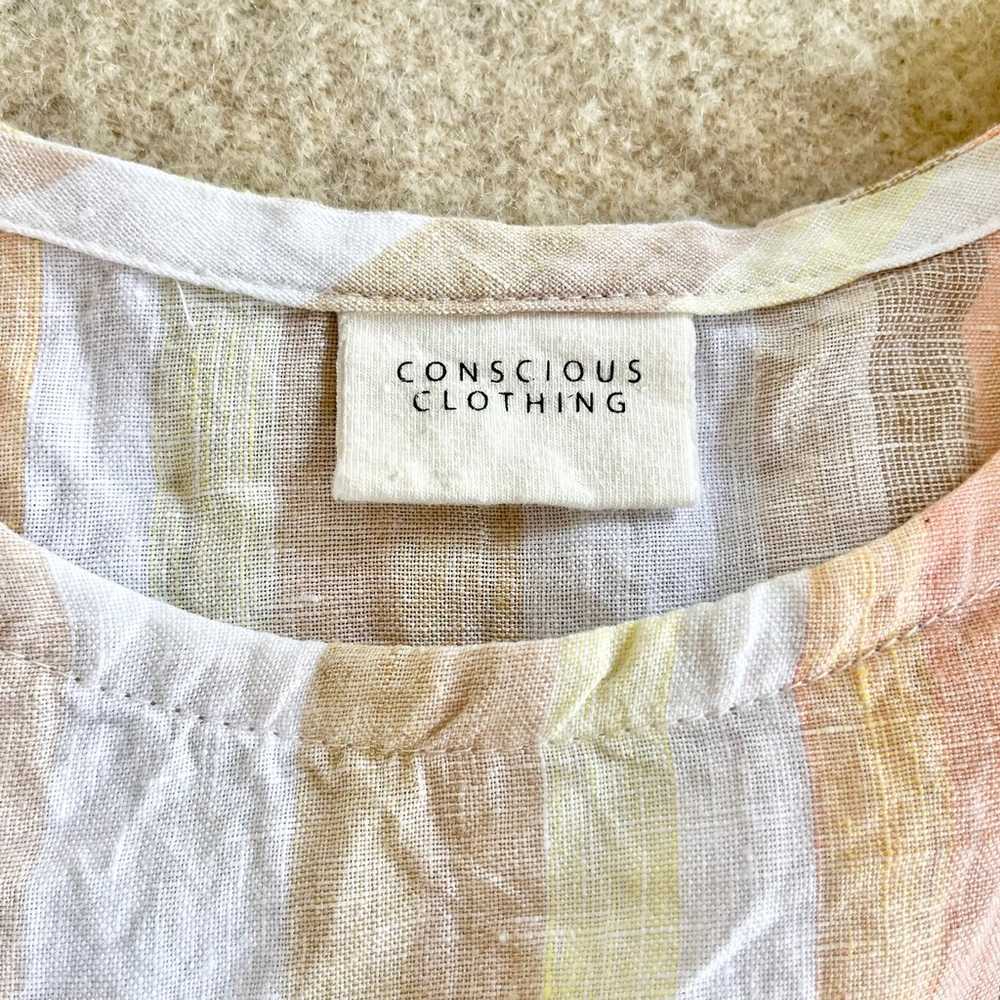 Conscious clothing linen top in desert stripe - image 4