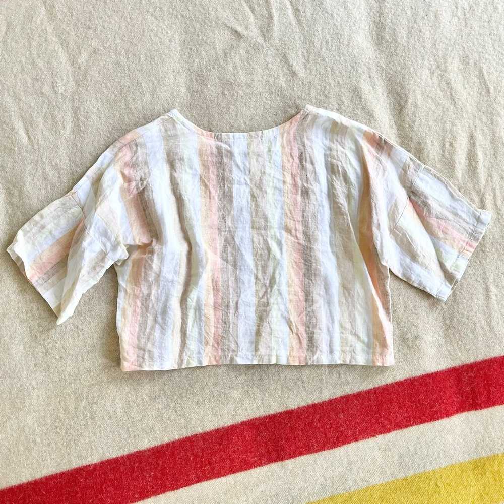 Conscious clothing linen top in desert stripe - image 8