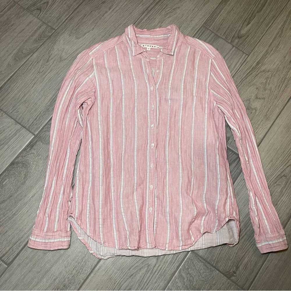 XiRENA | Pink and White Cotton Button Down Size: … - image 1