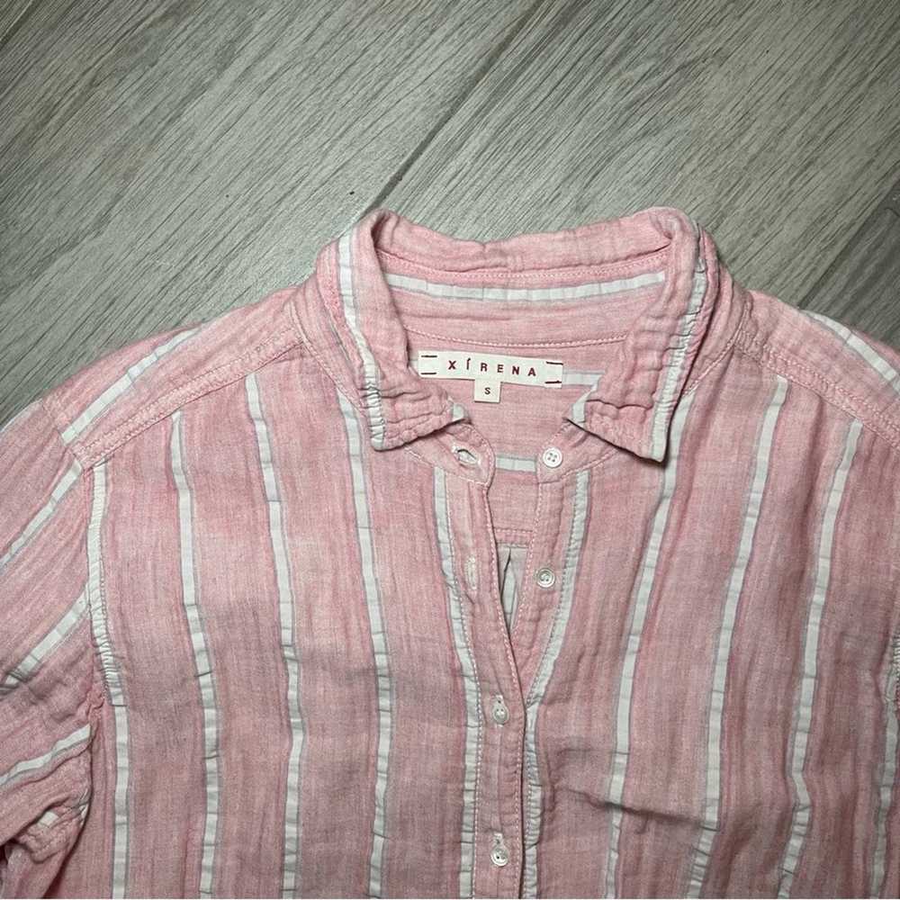 XiRENA | Pink and White Cotton Button Down Size: … - image 2