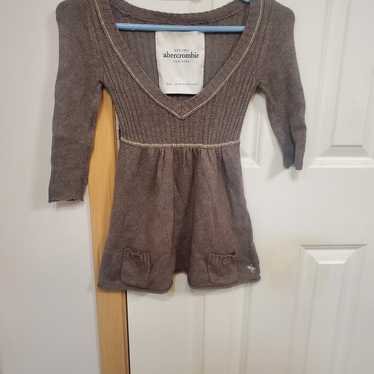 Vintage Y2k Abercrombie Kids Brown Babydoll Top - image 1