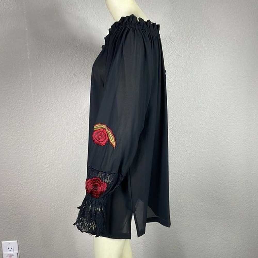 Roja Embroidered Long Sleeve Tunic Black Floral R… - image 2