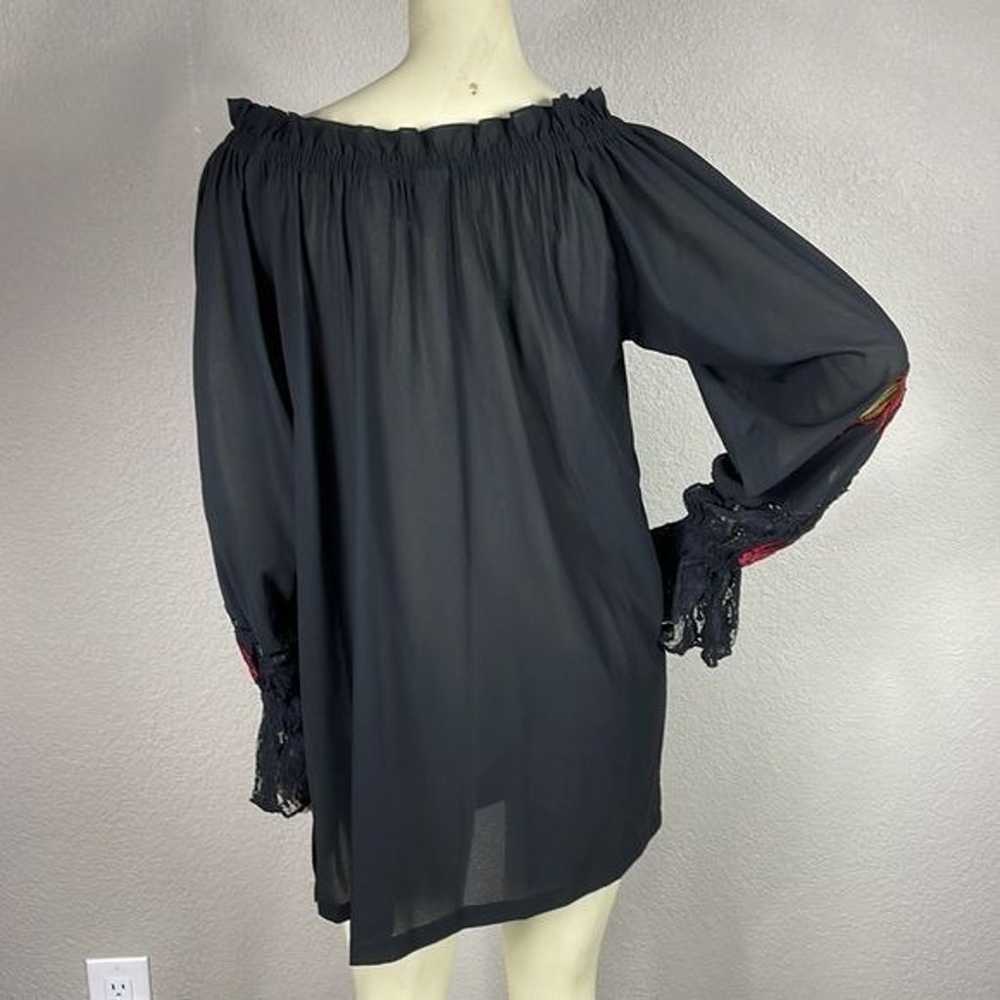 Roja Embroidered Long Sleeve Tunic Black Floral R… - image 3