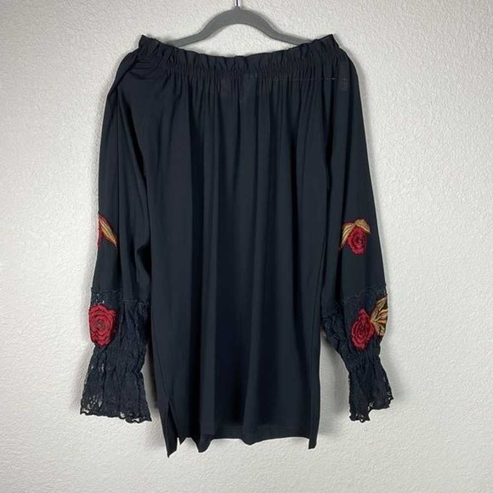 Roja Embroidered Long Sleeve Tunic Black Floral R… - image 5