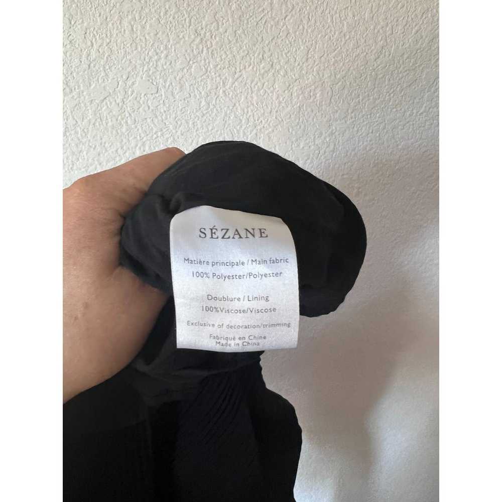 Sezane Sybille Pleated Ruffle Black Blouse - image 4