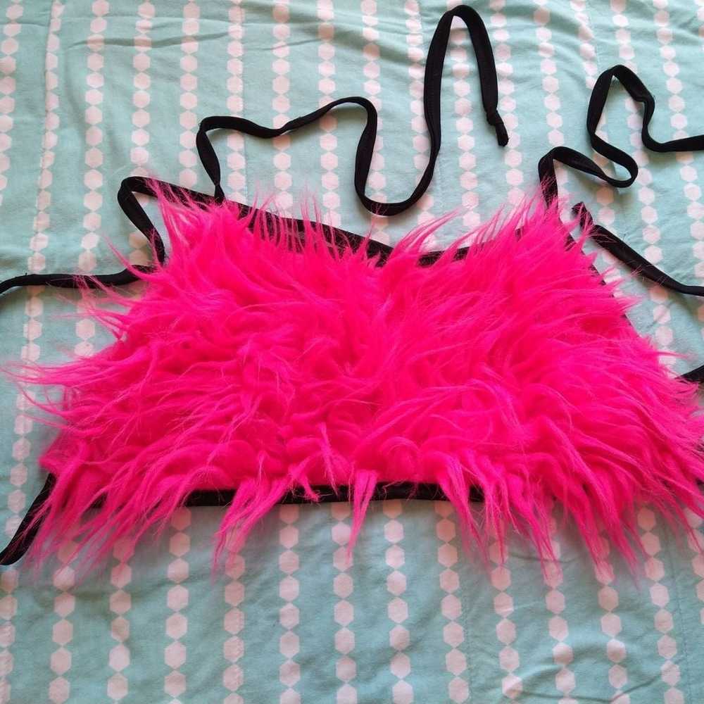 Super rare Mosquitohead hot pink monster fur halt… - image 1