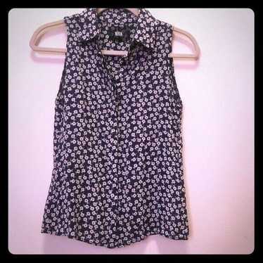 Reformation Floral Daisy Print Navy Blue