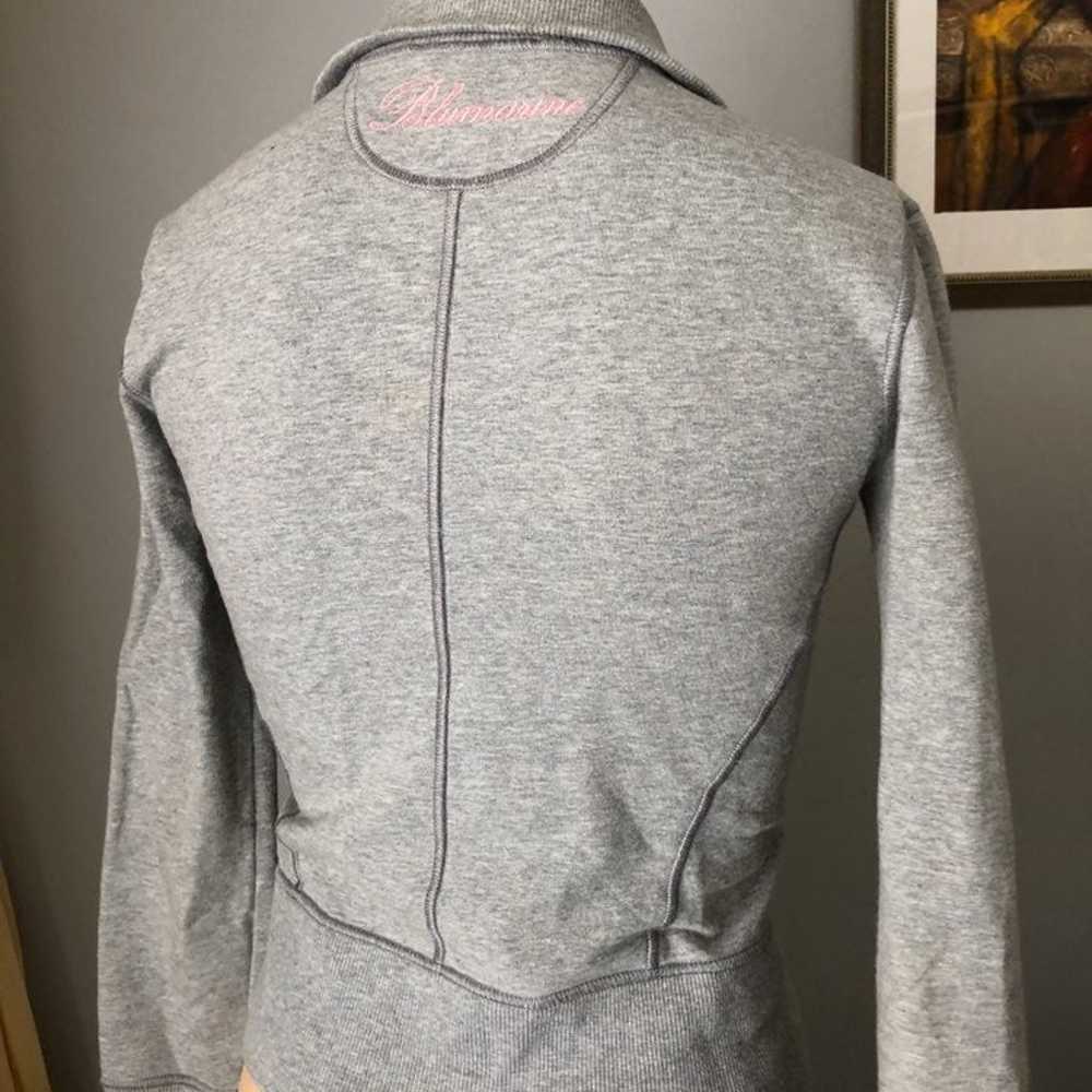 Blumarine grey cotton zipped sweatshirt - image 3
