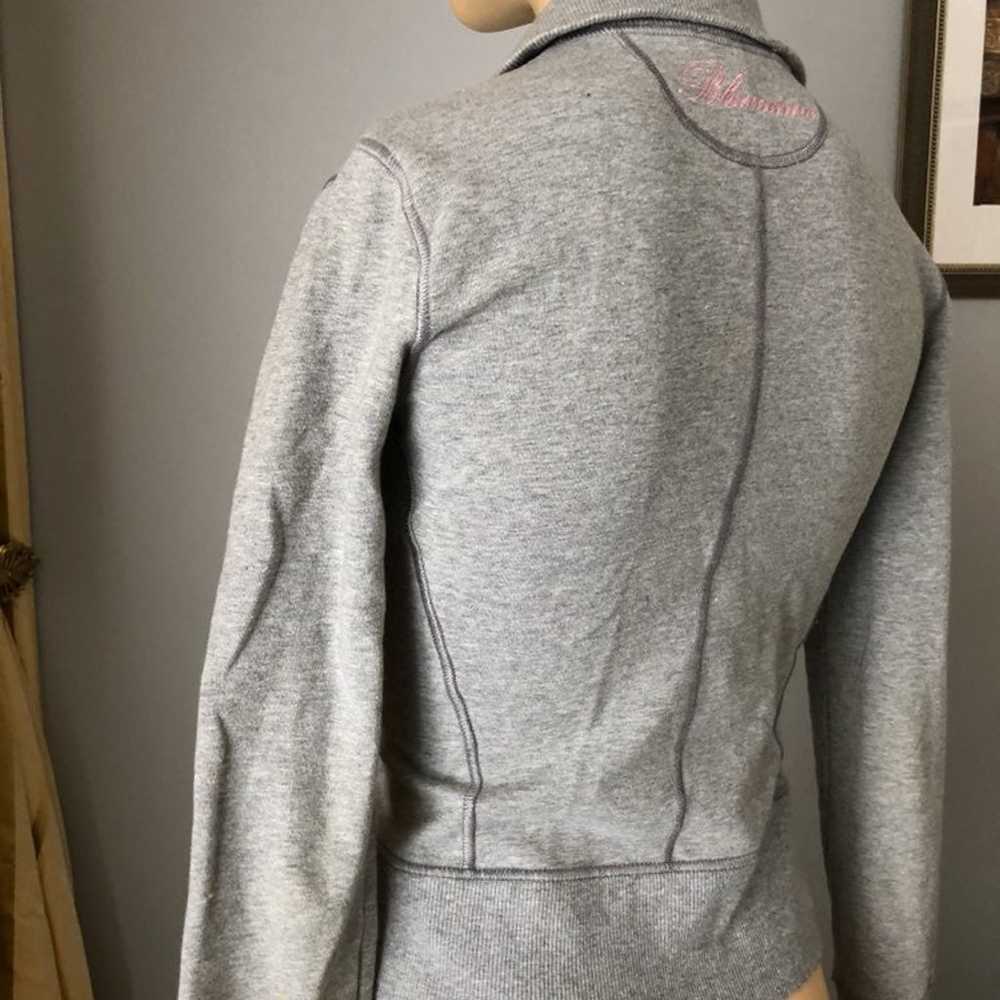Blumarine grey cotton zipped sweatshirt - image 4