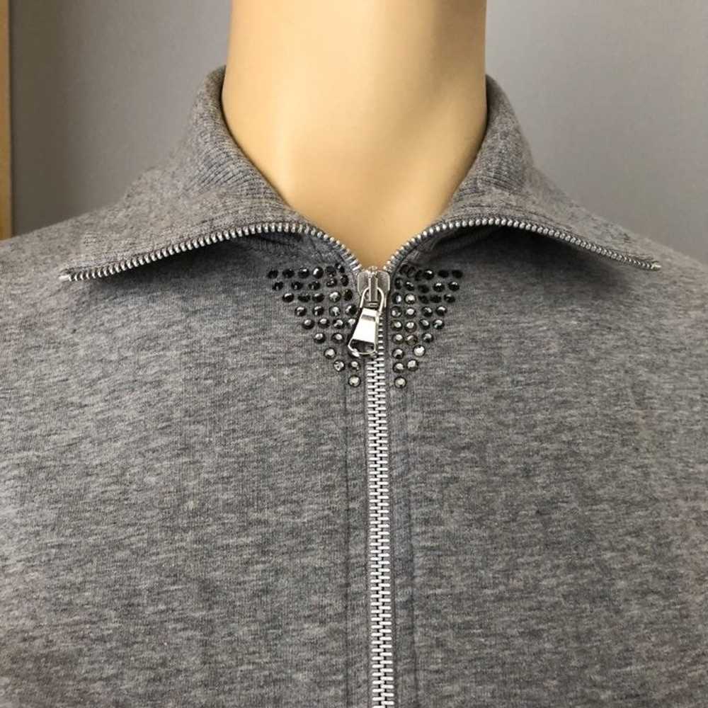 Blumarine grey cotton zipped sweatshirt - image 5