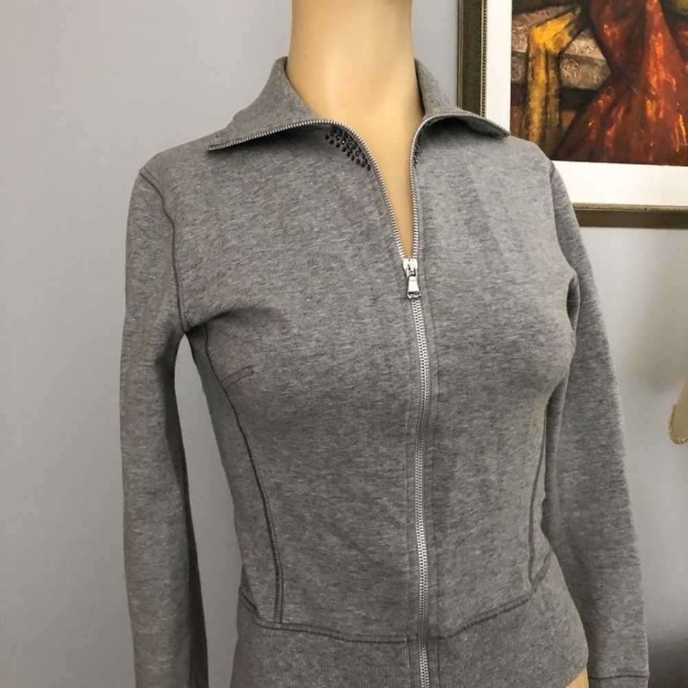 Blumarine grey cotton zipped sweatshirt - image 9