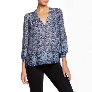 Joie Frazier Blue Silk Blouse Size M - image 1