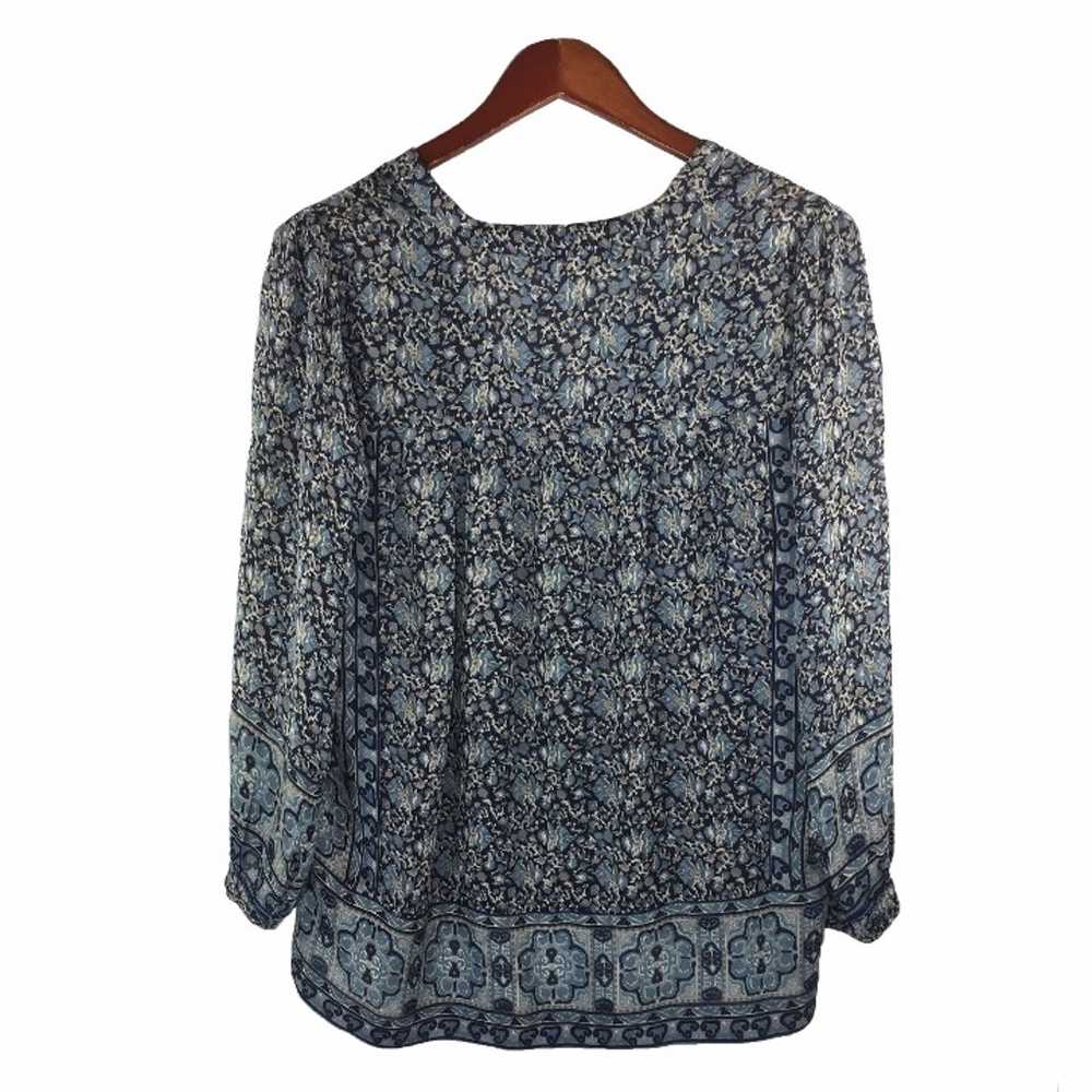 Joie Frazier Blue Silk Blouse Size M - image 5