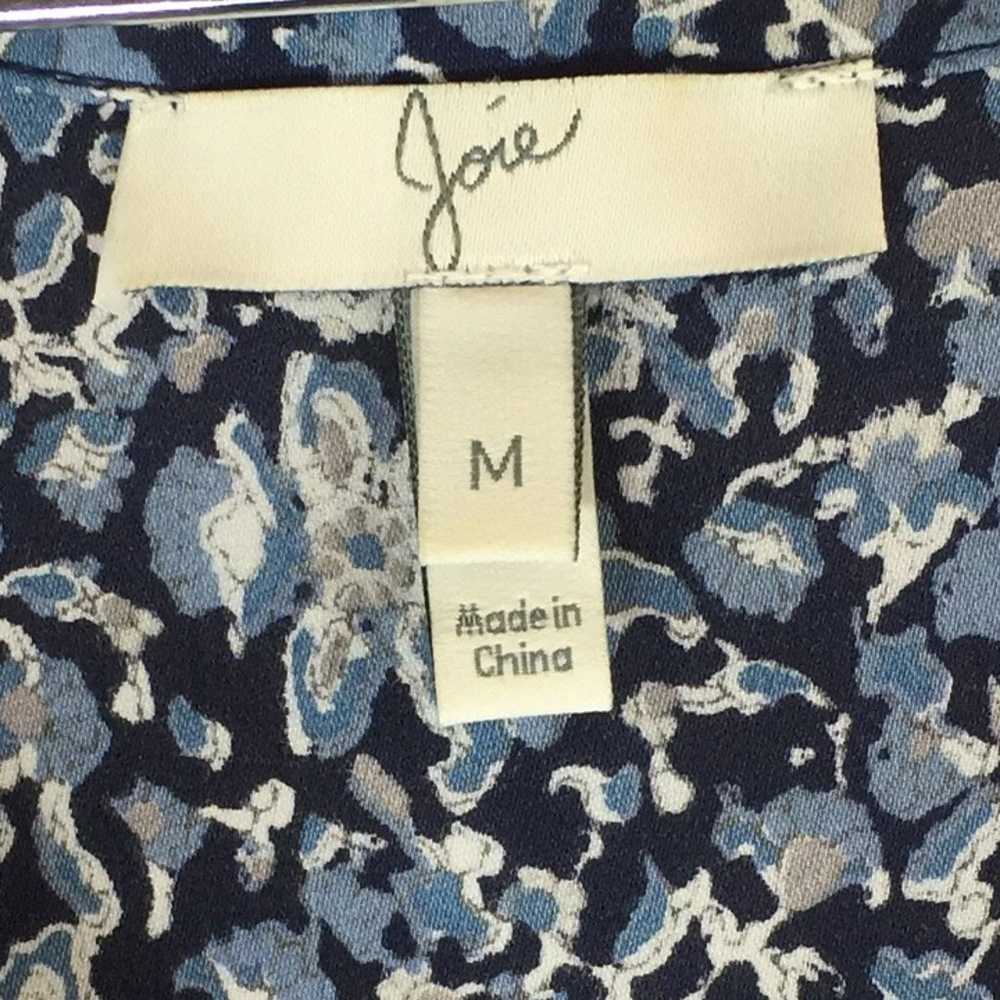 Joie Frazier Blue Silk Blouse Size M - image 6