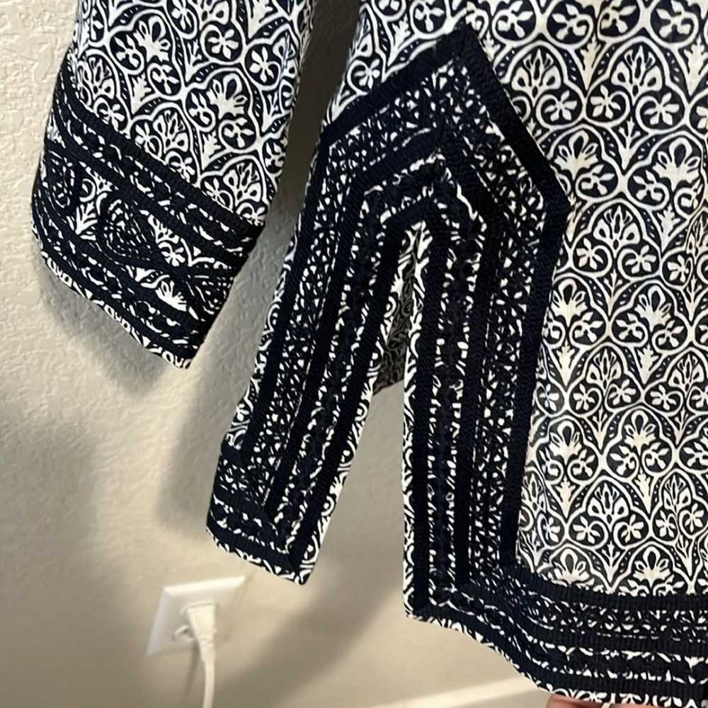 TORY BURCH Navy Patterned Embroidered Long Sleeve… - image 6