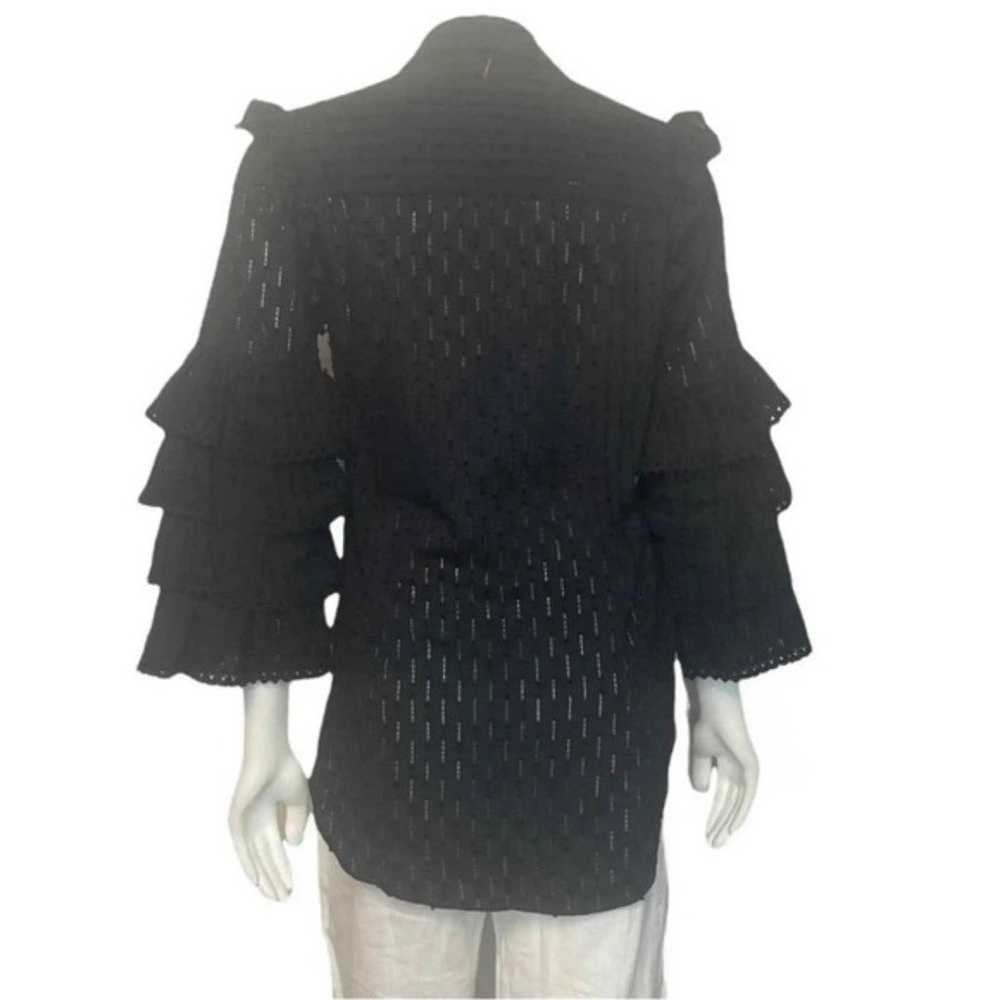 Misa Juana Lace Ruffled Sleeve Cotton Blouse - image 4