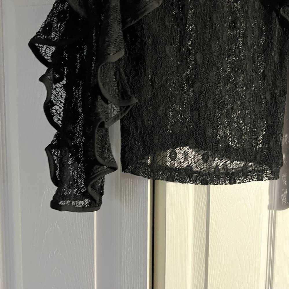 Gracia Black Lace Ruffle Blouse (L) - image 4