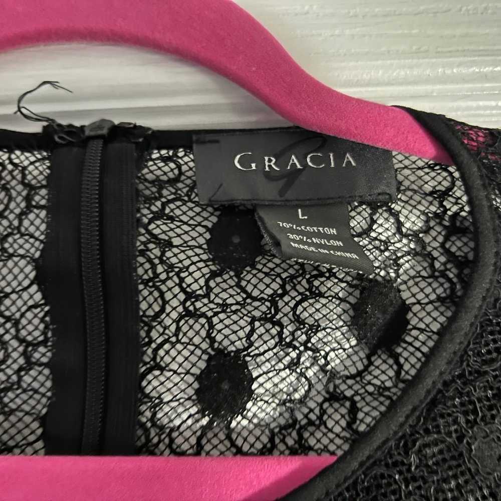 Gracia Black Lace Ruffle Blouse (L) - image 9