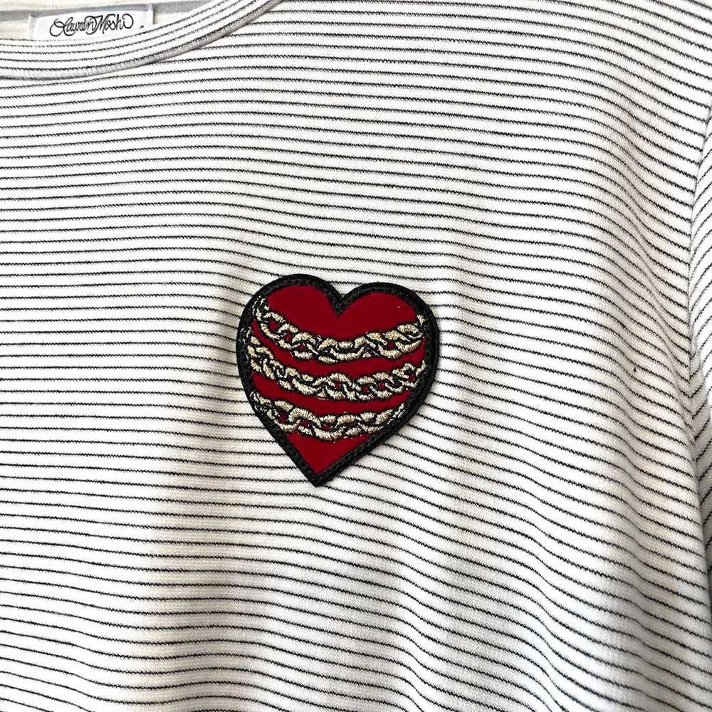 Lauren Moshi Striped Heart Chain Patch Long Sleev… - image 5