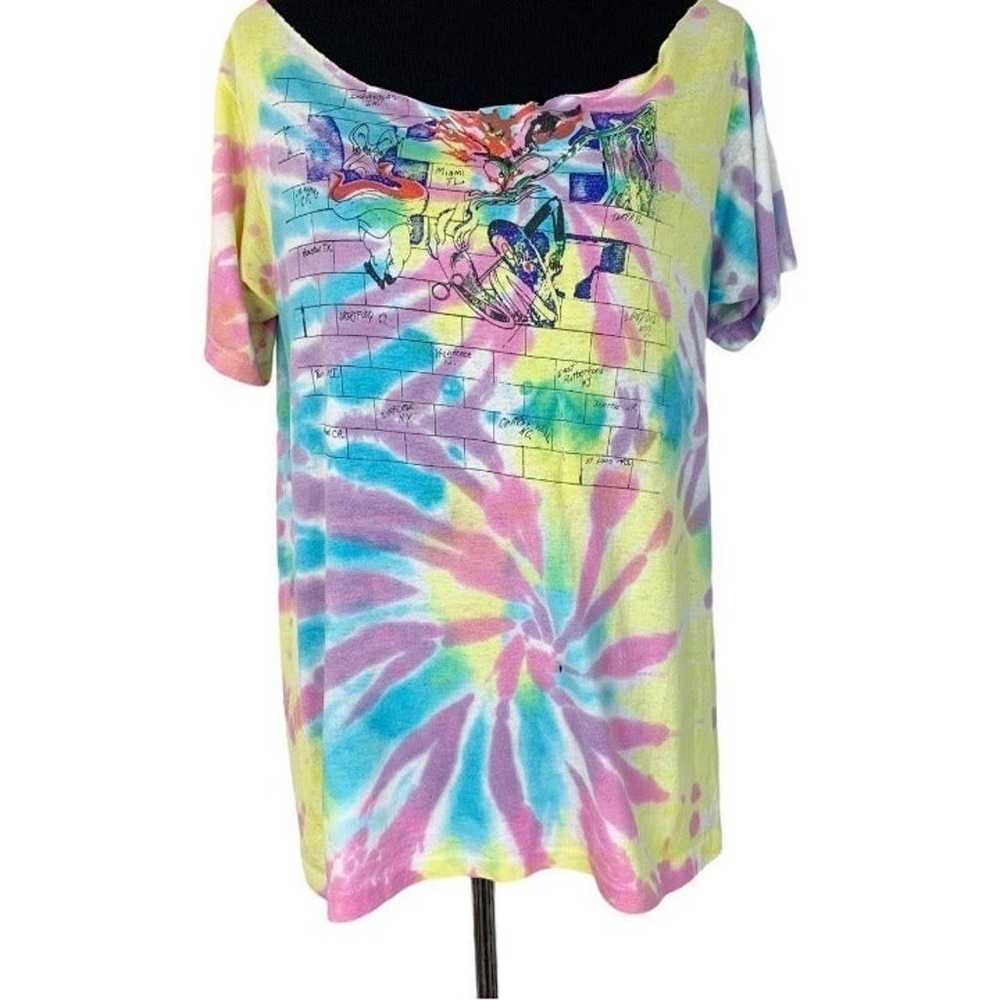 Vintage Pink Floyd Shirt Cut off Tie Dye - image 1