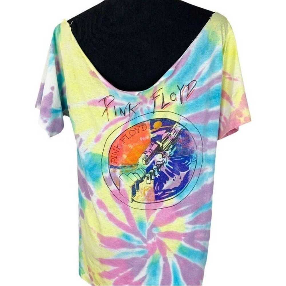 Vintage Pink Floyd Shirt Cut off Tie Dye - image 3