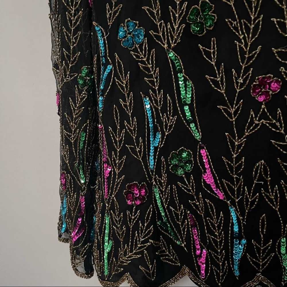 Vintage Sténay Sequin Detail Silk Blouse - image 4