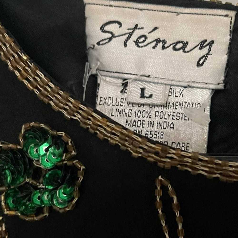 Vintage Sténay Sequin Detail Silk Blouse - image 5
