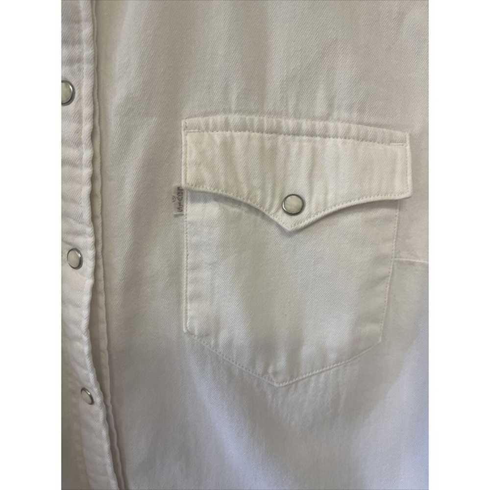 Levi’s Vintage Womens White Denim Western Shirt S… - image 2