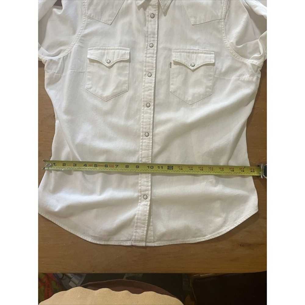 Levi’s Vintage Womens White Denim Western Shirt S… - image 8