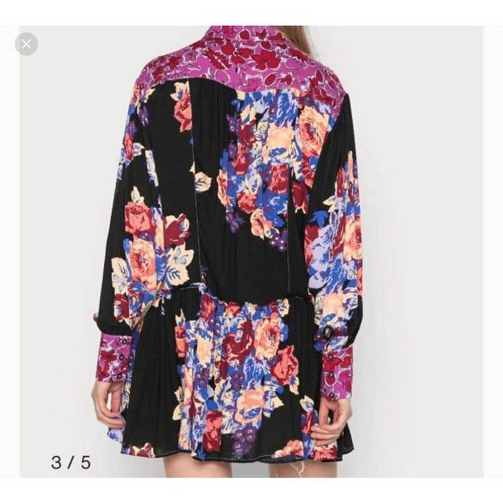 FREE PEOPLEBrunch A Bunch Floral Tunic Size XS A37 - image 4