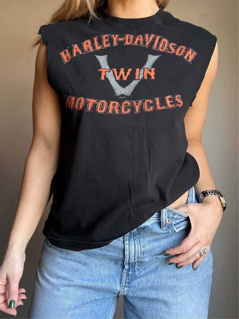 Vintage Harley Davidson Cutoff Tank - image 4
