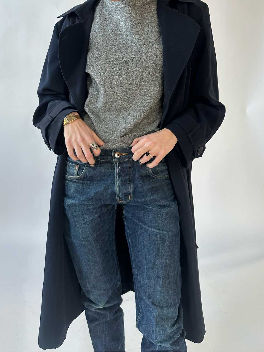 Vintage Navy Petite Trench - image 2